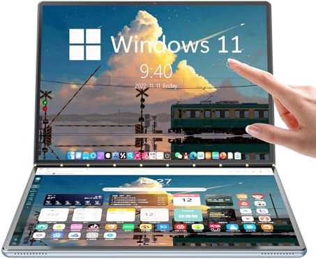 FakestarPC 10.95 inch Dual Screen Laptop 2 in 1 Tablet Windows 11 Computer Interieur el N100 Dual IPS Touch Screen PC Notebook