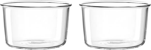 LEONARDO HOME VETRO Schalenset • 2 Stück • Hitzebeständig • Für Ofen und Mikrowelle • Für Desserts oder kleine Küchlein • Vielseitig einsetzbar • Zeitloses Design • Höhe 5,5 cm • klar • 057175