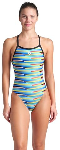 ARENA Damen Women’s Performance Racing Stripes X Criss Cross Back One Piece Swimsuit Badeanzug