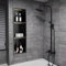 Nicchia Doccia in Acciaio Inox Nero Opaco con Luce a LED, Nessuna piastrella necessaria, nicchia da Incasso per Installazione su Montaggio Bagno