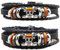 YOLMUNA 2 Pezzi One Piece Bracciali,Bracciale Avvolgente Con Occhio Del Diavolo Con Accessori A Forma Di Teschio E In Pelle Tressata,One Piece Gadget,One Piece Braccialetti Merch,