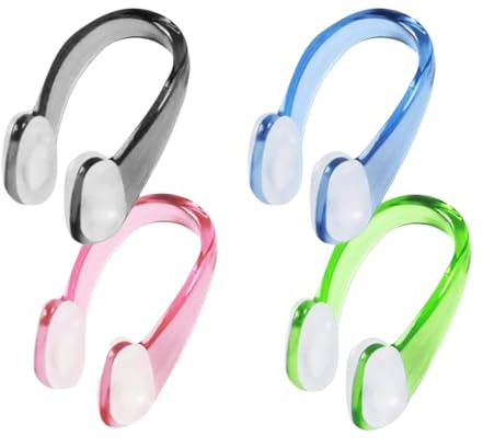 Heyumybit Clip per Naso in Silicone,4 Pezzi Clip per Naso Antiscivolo,Tappi Naso Nuoto per Bambini e Adulti,Tappi per Nuoto Sincronizzato e Principianti