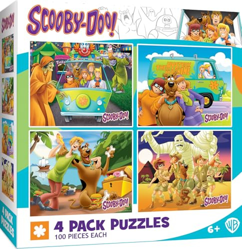 MasterPieces Puzzle-Set – 4er-Pack 100-teiliges Puzzle für Kinder – Scooby-Doo! 4er-Pack – 20,3 x 25,4 cm