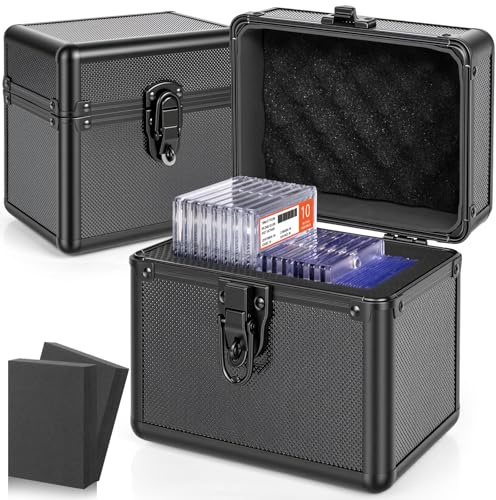 MnnktClair Graded Card Storage Box, Top Loader Boxes, Sports Trading Card Storage Case, Slab PSA/GMA/CSG/SGC/HGA Magnetic Holder, Baseball Football Card Case, Holds 70+ Cards