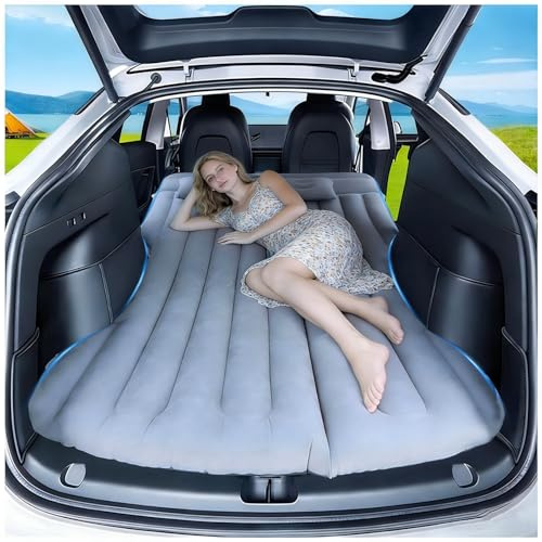 Auto Luftmatratze, Aufblasbare Matratze für Model Y SUV Kofferraum Rückbank -195x130x15cm Klappbar Schlafmatte Auto Matratze - Autobett Camping Air Mattress Luftbett für Outdoor Road Trip Nach