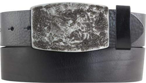 BELTINGER Gürtel aus Vollrindleder mit Platus-Schließe 40mm | Ledergürtel mit Schlichter-Buckle für Herren Herren 4,0cm | Leder-Gürtel