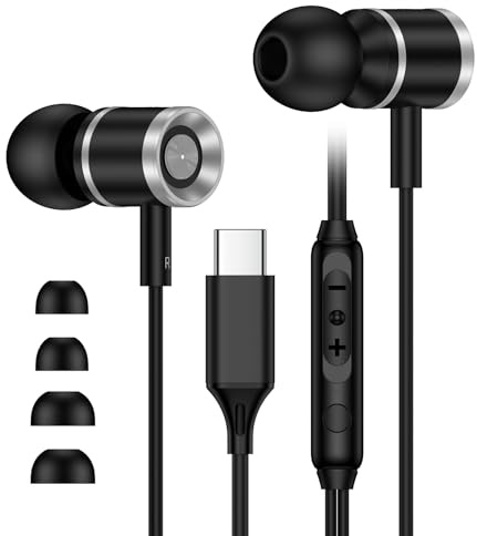 Kopfhörer mit Kabel USB C für Apple iPhone 17 Air 16 15,In Ear Kopfhörer USB C für Samsung Galaxy S26 Ultra S25 S24 S23 S22 S21 A17 A16 A36 A56 A55,kabelkopfhörer usbc Headset mit Mikrofon Ohrhörer