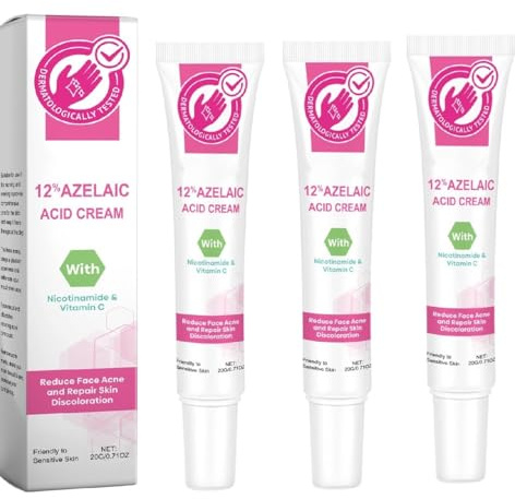 12% Azelaic Acid Acne Cream, Niacinamid & Vitamin C Repair Cream, Aknenarben verblassende, talgregulierende und beruhigende Lotion, geeignet für zu Akne neigende und empfindliche Haut, 20 g