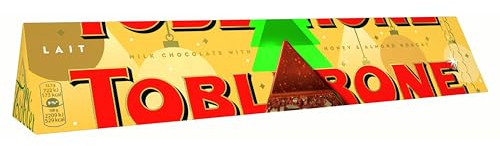 TOBLERONE - Barre Toblerone au Chocolat au Lait avec Nougat au Miel et aux Amandes - Chocolat de Noël - Idée Cadeau de Noël - à Partager ou à Offrir - Barre de 360g