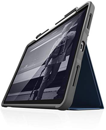 STM Bags Dux Plus Case Folio Funda para Apple 9,7 Pulgadas iPad Pro (2015 y 2017) – Azul Oscuro [Estándar Militar I Apple Stylus I Impermeable I Soporte I Wake/Sleep] - STM-222-129JX-04