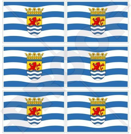 ZEELAND Provinz Flagge, Fahne Niederlande, Zeeland Niederländisch 40mm Mobile, Handy Vinyl Mini Aufkleber, Abziehbilder x6 Stickers
