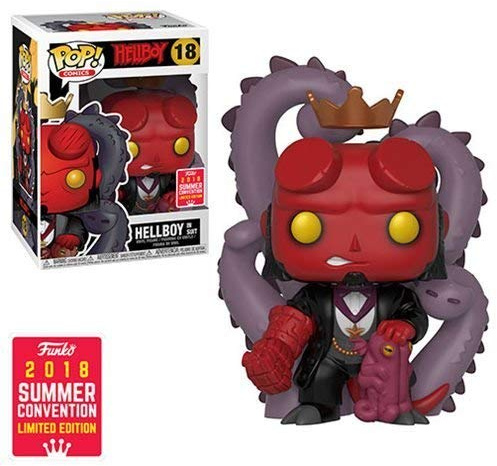Funko Pop! Comics Hellboy in Suit SDCC 2018 Summer Convention Exclusive Mint Condition with Sticker