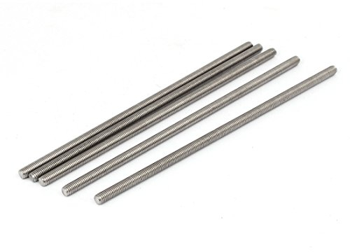 sourcing map 5 Stück Gewindestangen M5x150mm Edelstahl 304 Gewindestift Metrischem Vollgewinde Bar Gewindestäbe für Befestigung CNC-Werkzeugmaschinen 3D-Drucker Industrie Geräte