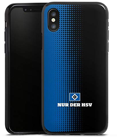 Silikon Hülle kompatibel mit Apple iPhone X Case schwarz Handyhülle HSV Logo Offizielles Lizenzprodukt