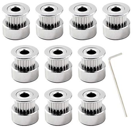 Pulley 20 Teeth 6.35mm Bohrung For 6mm Zahnriemen zahnriemenscheibe Für 3D-Drucker Zubehör Packung mit 10 (Schraubenschlüssel enthalten)