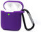 KOKOKA Custodia in Silicone da Appendere Compatiblile con AirPods 2 & 1, Custodia Protettiva per AirPods, Airpods Case Cover LED Anteriore Visibile Moschettone Portachiavi, Viola