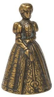 Tischglocke aus antikem Messing, Dame Damina '700