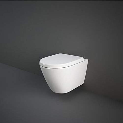 RAK Resort Rimless Wall Hung Toilet Hidden Fixations 520mm Projection - Soft Close Seat