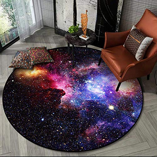 Fancytan Galaxis Rund Teppiche, Universum, Weltall, Nebelsterne, Star Teppich, große Bodenmatte für Wohnzimmer, Arbeitszimmer, Kinderzimmer, Starry Night, 150 cm Rund