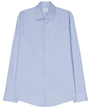 Seidensticker Herren Mens Slim Longsleeve Cotton Businesshemd, Mittelblau(693650), 40 EU