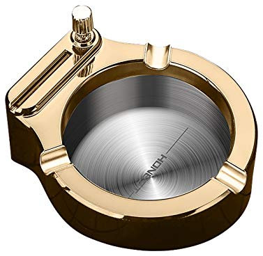 BBYU Retro Metall Aschenbecher Feuerstein multifunktional mit 1000 Streichhölzern Zehntausend Match Feuerzeug Multifunktionsaschenbecher für Zuhause Büro Zimmer Café Dekoration Geschenke (Stil B)