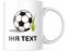 STEMPEL-FABRIK – personalisierte Tasse mit Namen – Teetasse mit Wunschtext individuell gestalten – perfekte Geschenkidee für Kinder & Freunde – Keramiktasse beidseitig bedruckt (330 ml | Fußball)