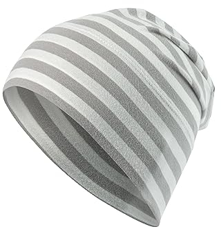 Sterntaler Jungen Beanie - GOTS Slouch-Beanie Mütze für Babys - Kinderbeanie aus Singlejersey mit Streifen - hellgrau, 51