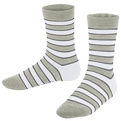 FALKE Unisex Kinder Socken Simple Stripes K So Baumwolle gemustert 1 Paar, Grau Storm Grey 3820, 39-42
