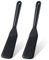 2 Pack Silicone Thin Omelet Turner, Heat Resistant Crepe Spatula for Nonstick Cookware, Pancake Spatula for Egg Cake Pizza Steak Omelet Crepes (Black)