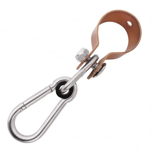 Bauster® Schaukelhaken Oval mit Karabinerhaken 50 mm 80 mm 100 mm 120 mm Schaukelschelle Gold Verzinkt Hakenhalterung Schaukel Schaukelbefestigung Rundholz Manschettenhaken (80 mm)