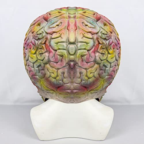 Lyxaof Mars Attacks Maske Realistische Gehirn Alien Maske Vollkopf Monster Kopfbedeckung Gruselige Halloween Cosplay Kostüm Requisite für Erwachsene (Alien Brain)