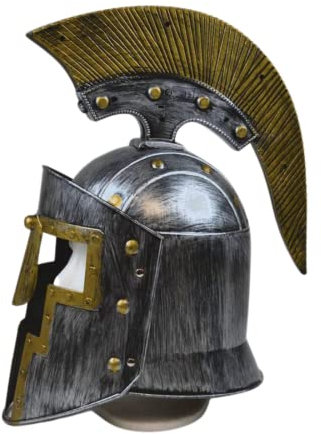 Alsino Ritterhelm Mittelalter Helm Erwachsene Ritterhaube Kreuzritter Gladiator Kämpfer Accessoire - für Fasching Karneval Mottoparty Theater