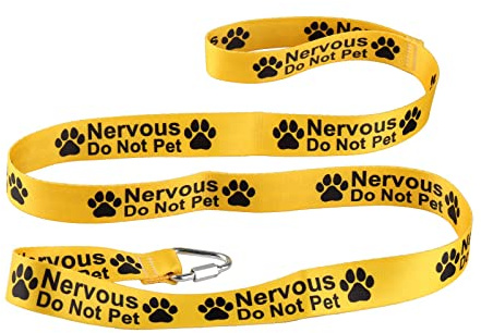 LEVLO Funny Dog Leash Nervous Do Not Pet – Katze & Hund – Gelb – 150 cm