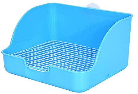 MagiDeal Bac à litière pour Lapin/d'entraînement de Pot/Facile à Installer/bac à Pipi rectangulaire/bac pour Animaux de Compagnie pour cochons d'Inde, Bleu