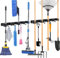 Vexillic Porta Scope Parete, 5 Supporti e 4 Ganci Appendi Scope a Muro Acciaio Inossidabile per Bagno, Cucina, Garage, per Attrezzi da Giardino Nero 2 Pezzi