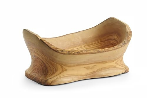 HENDI Schüssel, dekorative Schale, Dekoschale, für Snacks-Brot, lang, 310x165(H)180mm, Olivenholz