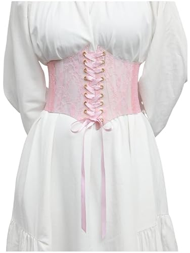CAMDOM Ceinture large en dentelle vintage élégante pour femme, taille réglable, taille croisée pour robe, pull, manteau