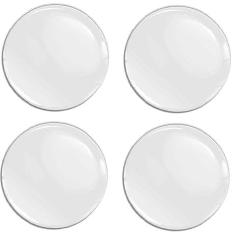 Biomar Labs 4 x 60 mm 3D-Silikon-Aufkleber für Radkappen Nabenkappen Radaufkleber Radkappenaufkleber Rad-Aufkleber Nabendeckel Weiß Glänzend A 5560