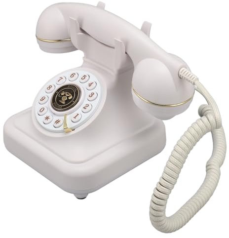 Vintage-Festnetztelefon, Exquisites Traditionelles Retro-Schnurtelefon, Langlebiges ABS-Old-School-Schreibtischtelefon mit Sound-Gästebuchfunktion für Zuhause, Hochzeit, Party