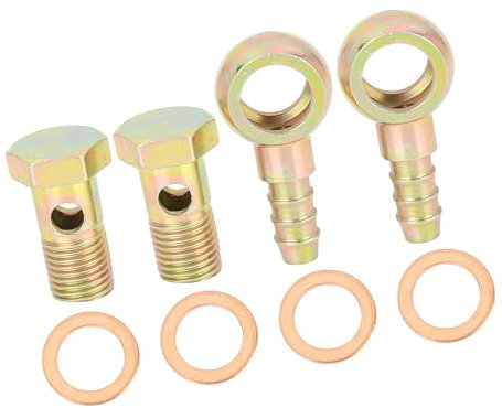 A ABSOPRO Motorrad Auto Banjo Schlauchstutzen Bolzenarmaturen Banjo Bolzen Unterlegscheiben-Set, 14mm Durchmesser, Bronze (Set aus 2 Stück)