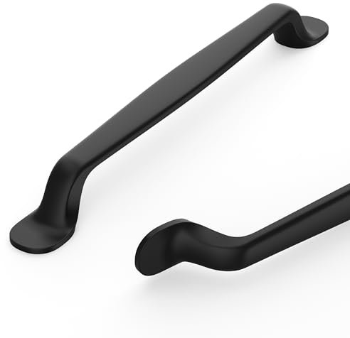 Coinkoly 10 Pack Matte Black Cupboard Handles - 160mm Hole Centers, Kitchen & Wardrobe Handles UK0004