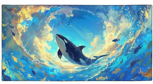 YISUMEI Mikrofaser Strandtuch XXL, Strandhandtuch Leicht Badehandtuch Schnelltrocknend, Fantasie Wal, 180 x 90 cm