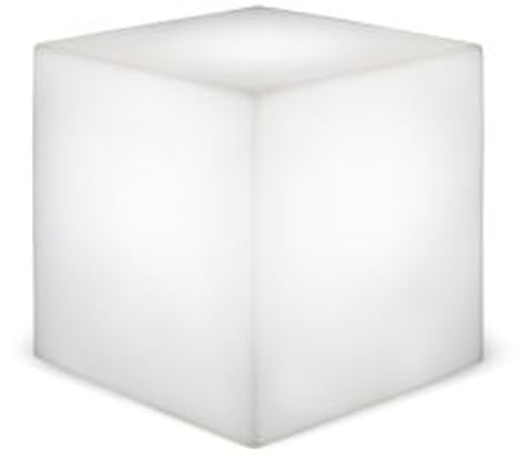 Licht-Erlebnisse Außenleuchte mit Kabel Stecker B: 43 cm Weiß IP65 inkl. E27 LED 2700 K quadratische Gartenleuchte Terrasse Außenlampe Garten Weg Leuchtwürfel