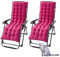 HonunGron Lot de 2 Coussin de Chaise Longue Bain de Soleil, 170×48×8 cm Coussin de Chaise Longue, Coussin pour Chaise Extérieure avec Capuchon Antidérapante et Bande Réglable (Rose)