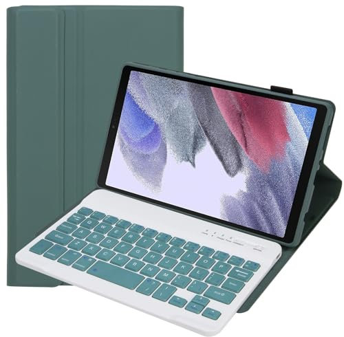 Bueuwe Keyboard Case for Samsung Galaxy Tab A7 Lite 8.7 2021 (SM-T220/T227U) with S Pen Holder, 3 Viewing Angles Folio Leather Cover + Wireless Keyboard Detachable,Deep Green