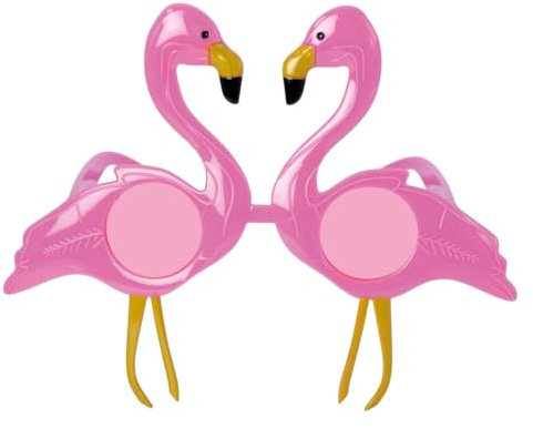 P'TIT CLOWN Fantasie-Brille – Lustige Partybrille – Erwachsene – Perfekt für Kostüm, Karneval, Cosplay, Cocktailabend, tropische Party – Kunststoff (Brille Flamingo)