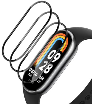 TUTUO [3 Piezas Protector Película Compatible con Xiaomi Band 9 Protector de Pantalla, Soft HD TPU Película Protectora, Anti-Arañazo, Alta Definición, No Burbujas - Negro