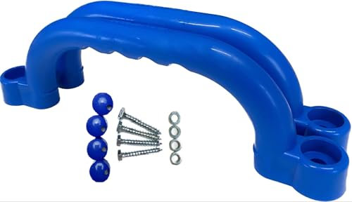 X-Group4th Haltegriffe - Set 2 Handgriffe - wetterfeste Kinder Handgriff aus Kunststoff für Klettergerüste, Stelzenhaus, Hochbett, Spielturm, Spielplatz - Blau