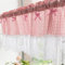 Rideau brise-bise - Style maison de campagne - Style bohème - Court - Vintage - Dentelle au crochet - Avec dentelle - Style maison de campagne - Petit rideau de cuisine - Rose - 1 pièce - l 130 x H 60