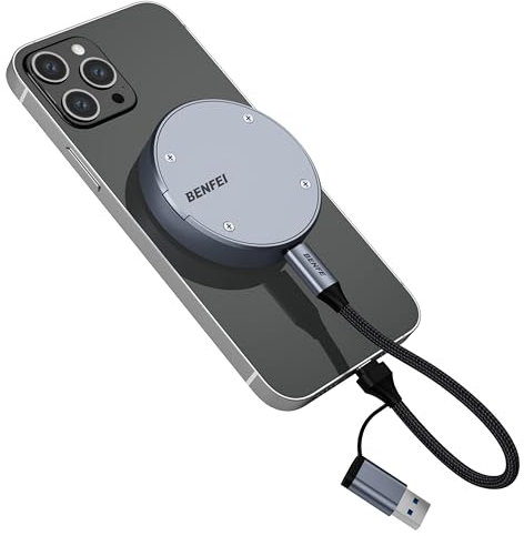 BENFEI Boîtier SSD M.2 Magnetic NVME 10Gbps avec Protection Contre Les Pertes D'énergie de 10s, pour iPhone 15 Max ProRes, Boîtier Aluminium